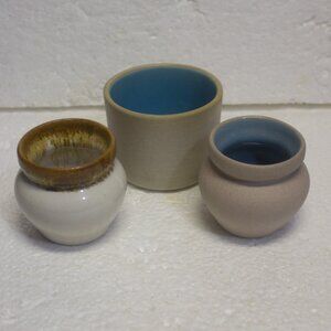 Three Small Pigeon Forge Pottery Pots Crocks Jars
